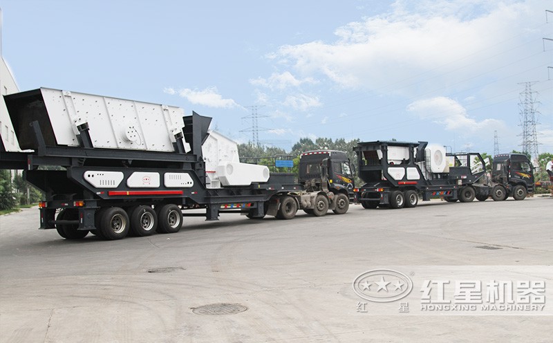 紅星車載移動破石機(jī)發(fā)貨