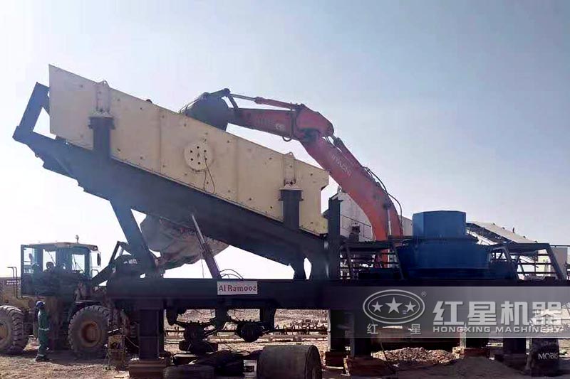 制砂、篩分一體化移動(dòng)式鵝卵石篩選機(jī)